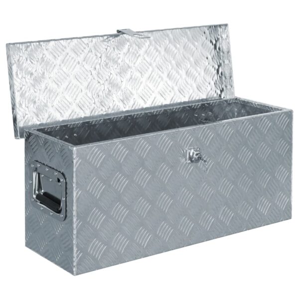 vidaXL Aluminum Box 30.1"x10.4"x13" Silver - Image 4