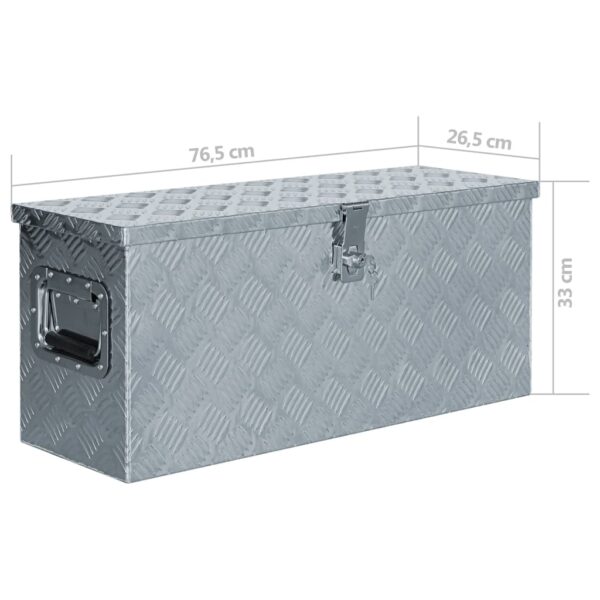 vidaXL Aluminum Box 30.1"x10.4"x13" Silver - Image 7