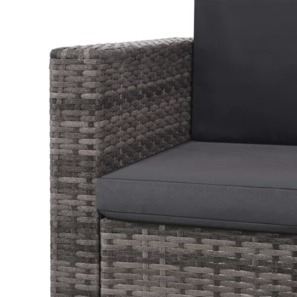 vidaXL 2 Piece Patio Lounge Set with Cushions Poly Rattan Gray - Image 6