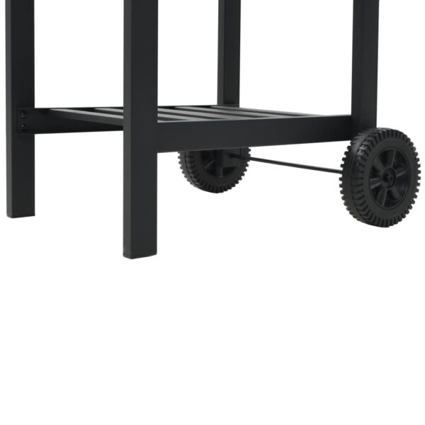 vidaXL Charcoal-Fueled BBQ Grill with Bottom Shelf Black - Image 12