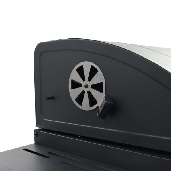 vidaXL Charcoal-Fueled BBQ Grill with Bottom Shelf Black - Image 10