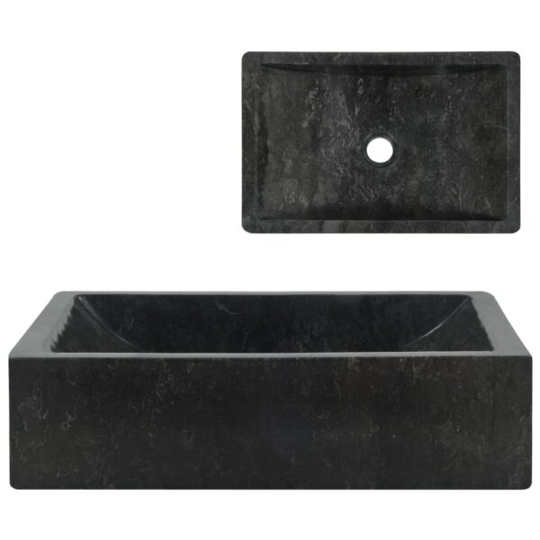 vidaXL Sink 17.7"x11.8"x4.7" Marble High Gloss Black