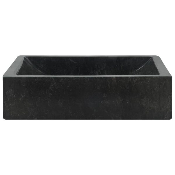 vidaXL Sink 17.7"x11.8"x4.7" Marble High Gloss Black - Image 3