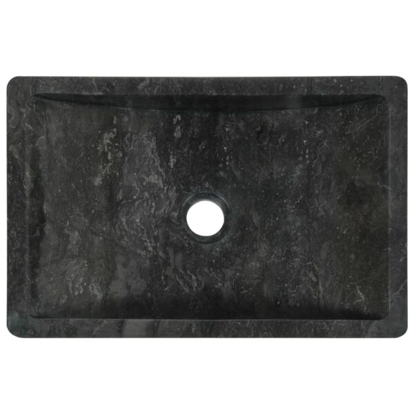 vidaXL Sink 17.7"x11.8"x4.7" Marble High Gloss Black - Image 4