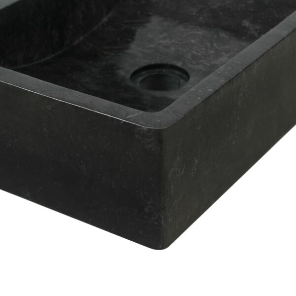 vidaXL Sink 17.7"x11.8"x4.7" Marble High Gloss Black - Image 6