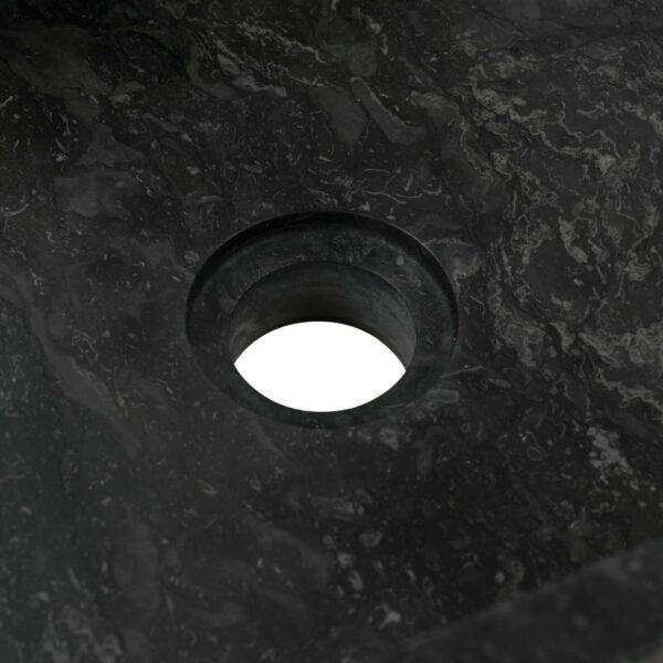 vidaXL Sink 17.7"x11.8"x4.7" Marble High Gloss Black - Image 7