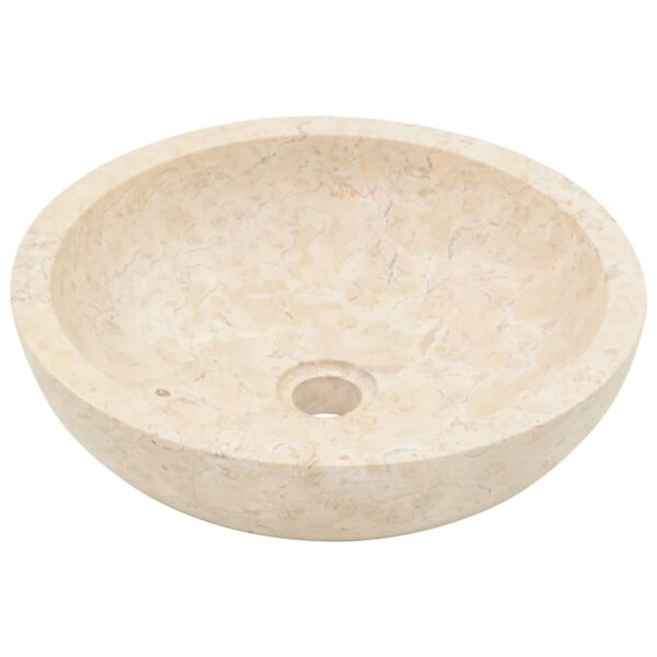 vidaXL Sink 15.7"x4.7" Marble Cream - Image 2