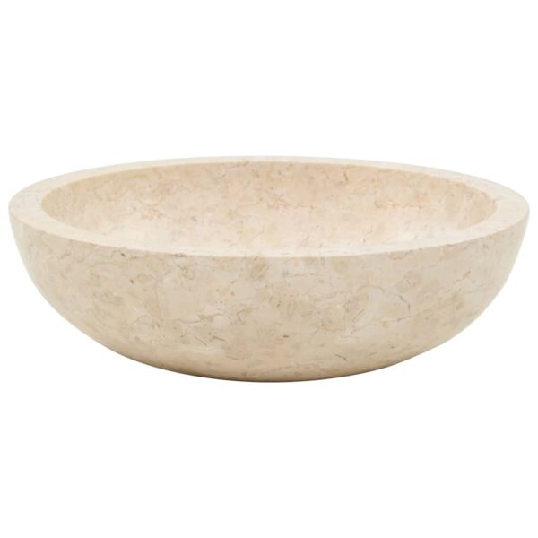 vidaXL Sink 15.7"x4.7" Marble Cream - Image 3