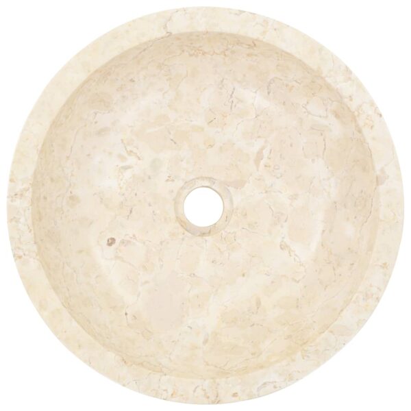 vidaXL Sink 15.7"x4.7" Marble Cream - Image 4