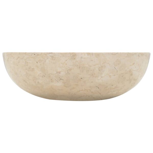 vidaXL Sink 15.7"x4.7" Marble Cream - Image 5