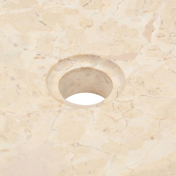 vidaXL Sink 15.7"x4.7" Marble Cream - Image 7