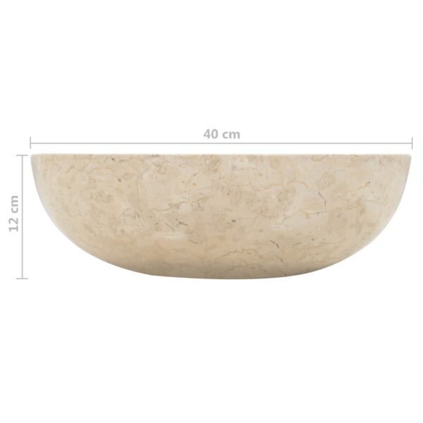 vidaXL Sink 15.7"x4.7" Marble Cream - Image 8