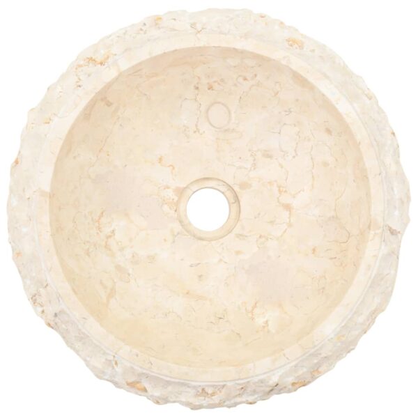 vidaXL Sink 15.7"x4.7" Marble Cream - Image 4