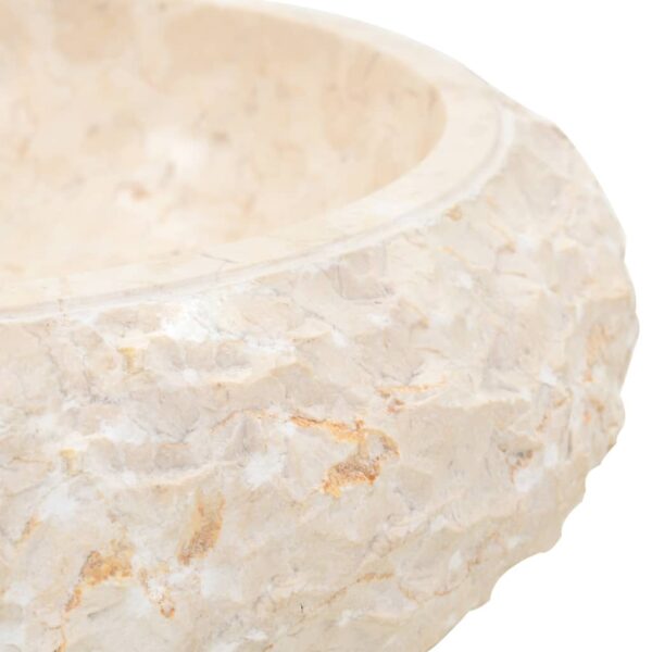 vidaXL Sink 15.7"x4.7" Marble Cream - Image 6