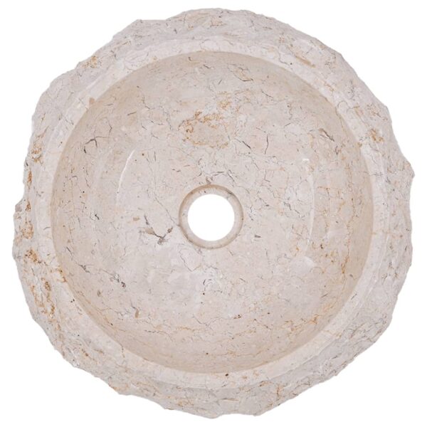 vidaXL Sink 15.7"x4.7" Marble Cream - Image 10