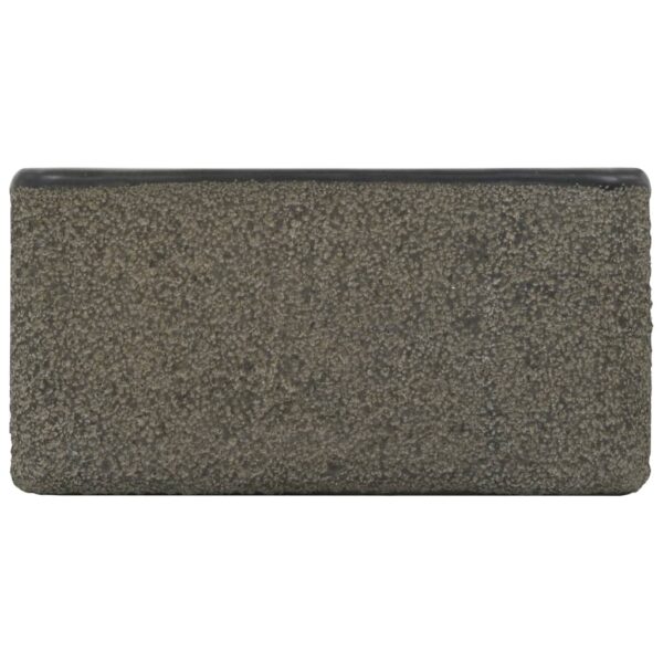 vidaXL Sink 11.8"x11.8"x5.9" Riverstone Black - Image 5