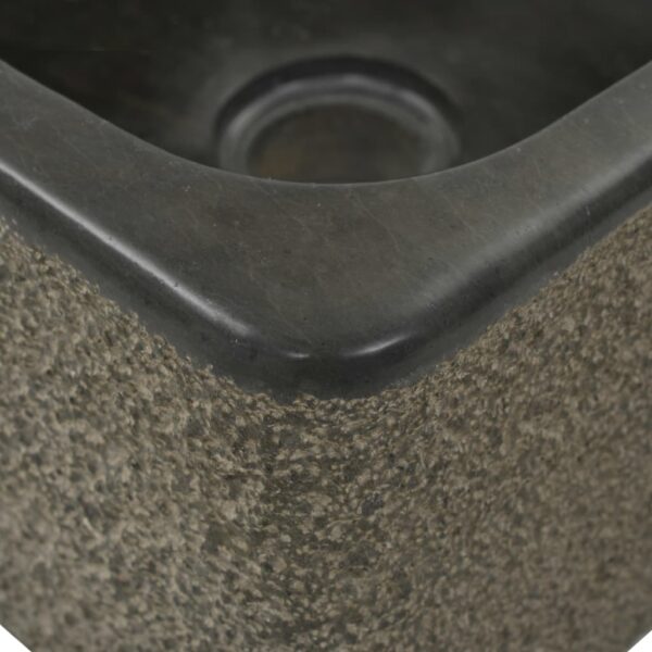 vidaXL Sink 11.8"x11.8"x5.9" Riverstone Black - Image 6