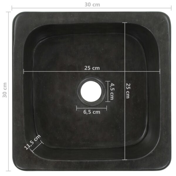 vidaXL Sink 11.8"x11.8"x5.9" Riverstone Black - Image 8