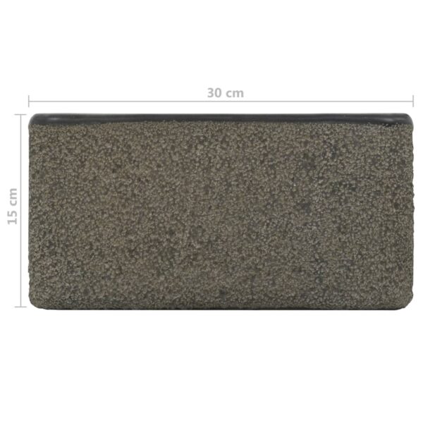 vidaXL Sink 11.8"x11.8"x5.9" Riverstone Black - Image 9