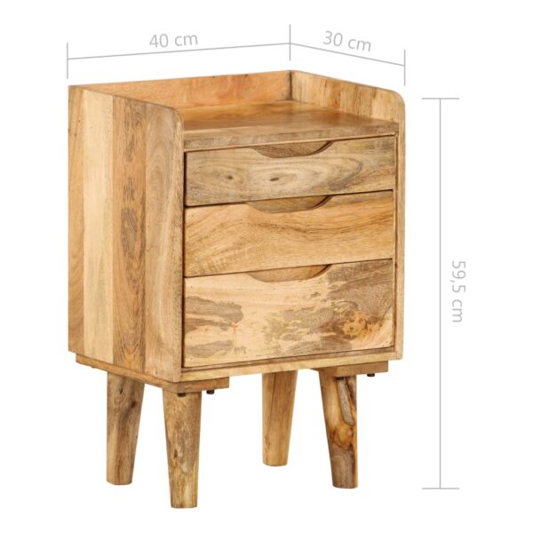 vidaXL Bedside Cabinet Solid Mango Wood 15.7"x11.8"x23.4" - Image 12