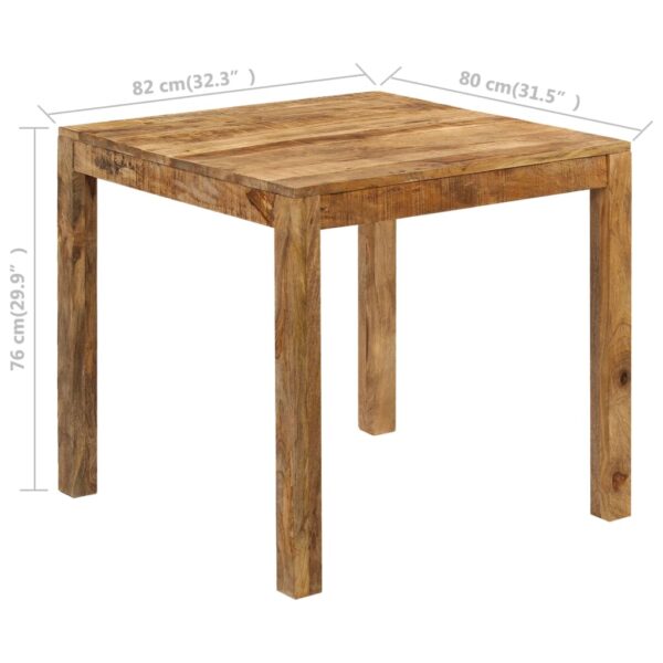 vidaXL Dining Table Solid Mango Wood 32.3"x31.5"x29.9" - Image 9