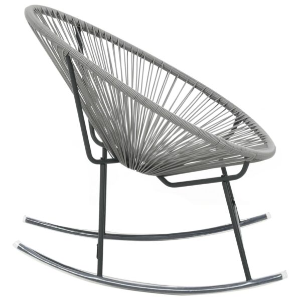 vidaXL Outdoor Rocking Moon Chair Gray Poly Rattan - Image 4