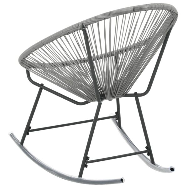 vidaXL Outdoor Rocking Moon Chair Gray Poly Rattan - Image 5