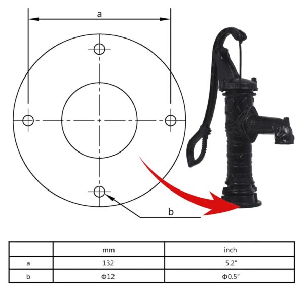 vidaXL Garden Water Pump with Stand Cast Iron - Image 10