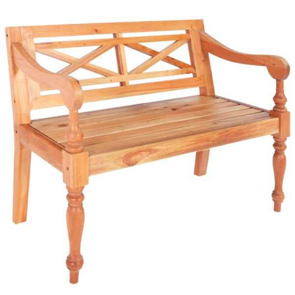 vidaXL Batavia Bench 38.6" Solid Mahogany Wood Light Brown