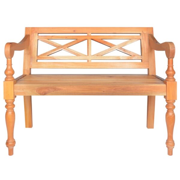 vidaXL Batavia Bench 38.6" Solid Mahogany Wood Light Brown - Image 2