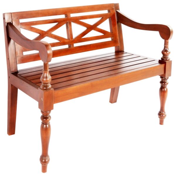 vidaXL Batavia Bench 38.6" Solid Mahogany Wood Dark Brown