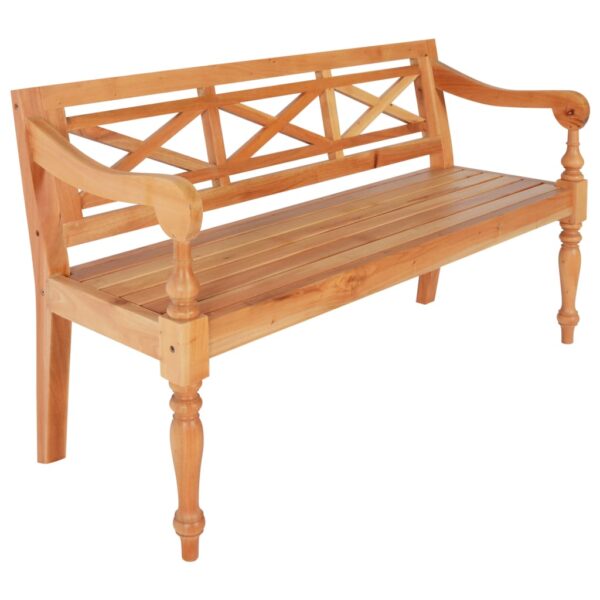 vidaXL Batavia Bench 53.5" Solid Mahogany Wood Light Brown