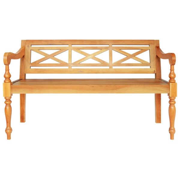 vidaXL Batavia Bench 53.5" Solid Mahogany Wood Light Brown - Image 2