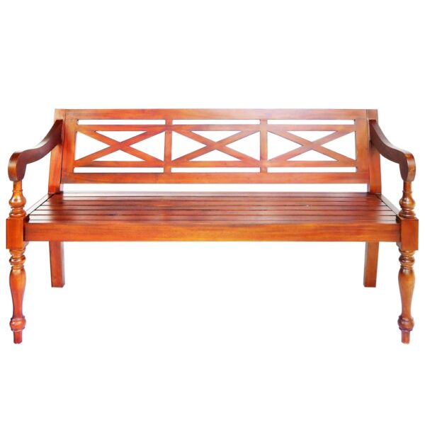 vidaXL Batavia Bench 53.5" Solid Mahogany Wood Dark Brown - Image 2