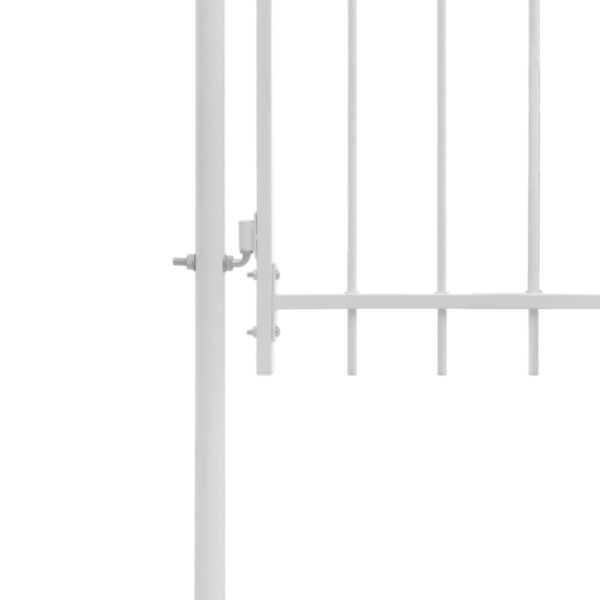 vidaXL Garden Gate Steel 39.4"x78.7" White - Image 3