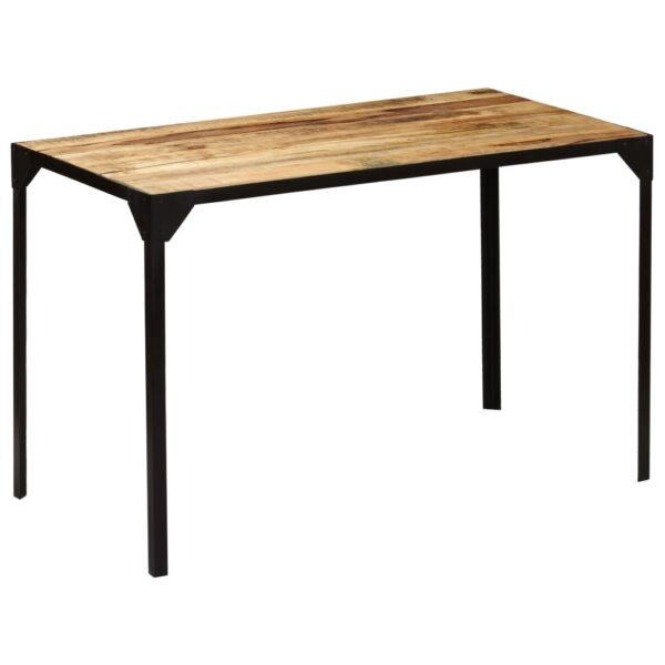 vidaXL Dining Table Solid Rough Mango Wood and Steel 47.2" - Image 2