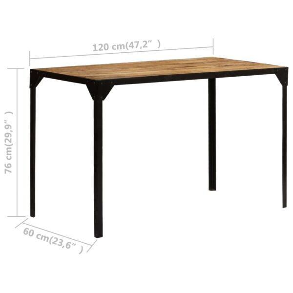 vidaXL Dining Table Solid Rough Mango Wood and Steel 47.2" - Image 9