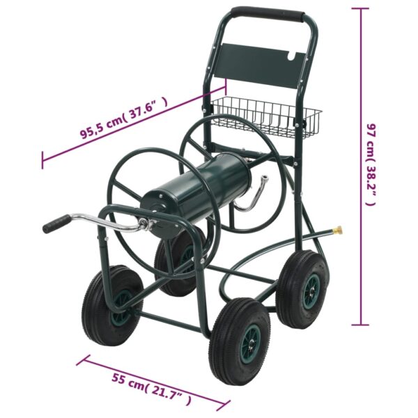 vidaXL Garden Hose Trolley with 1/2" Hose Connector 246.1' Steel - Image 10