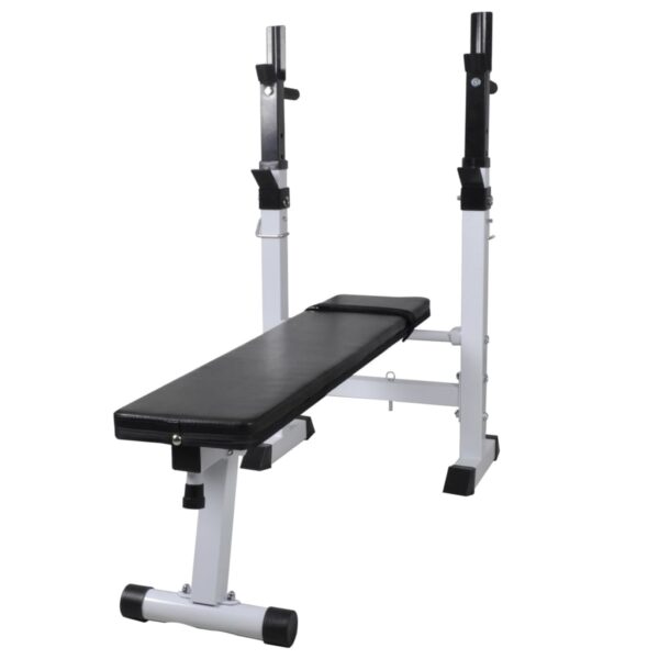 vidaXL Workout Bench with Weight Rack, Barbell and Dumbbell Set198.4 lb - Image 2