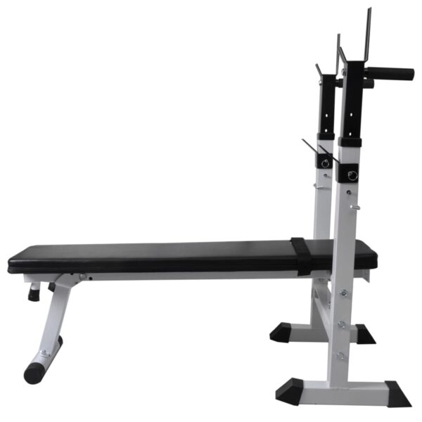 vidaXL Workout Bench with Weight Rack, Barbell and Dumbbell Set198.4 lb - Image 3