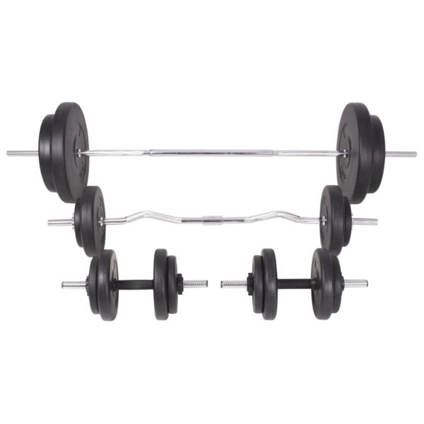 vidaXL Weight Bench with Weight Rack, Barbell and Dumbbell Set 198.4 lb - Image 8