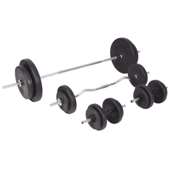 vidaXL Weight Bench with Weight Rack, Barbell and Dumbbell Set 198.4 lb - Image 9