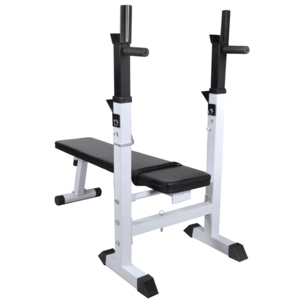 vidaXL Workout Bench with Weight Rack, Barbell and Dumbbell Set 264.6 lb - Image 3