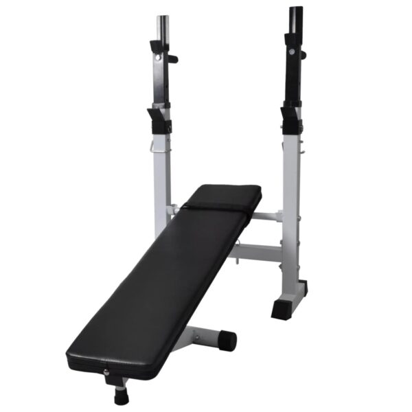 vidaXL Workout Bench with Weight Rack, Barbell and Dumbbell Set 264.6 lb - Image 5