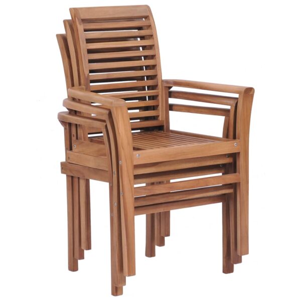 vidaXL Stacking Dining Chairs 2 pcs Solid Teak - Image 3