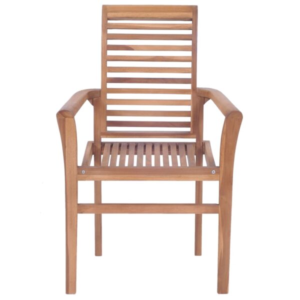 vidaXL Stacking Dining Chairs 2 pcs Solid Teak - Image 4