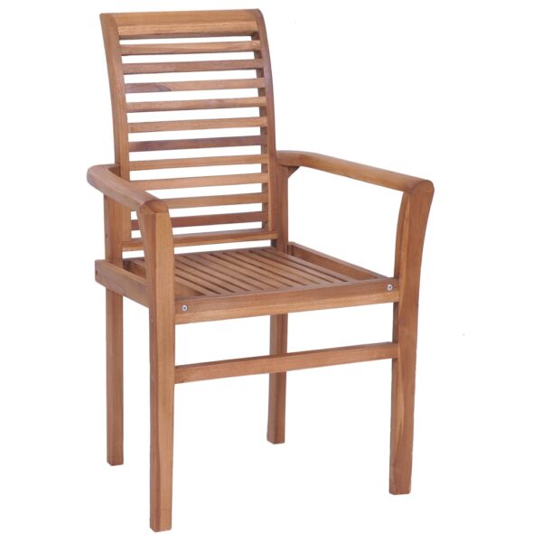 vidaXL Stacking Dining Chairs 2 pcs Solid Teak - Image 5