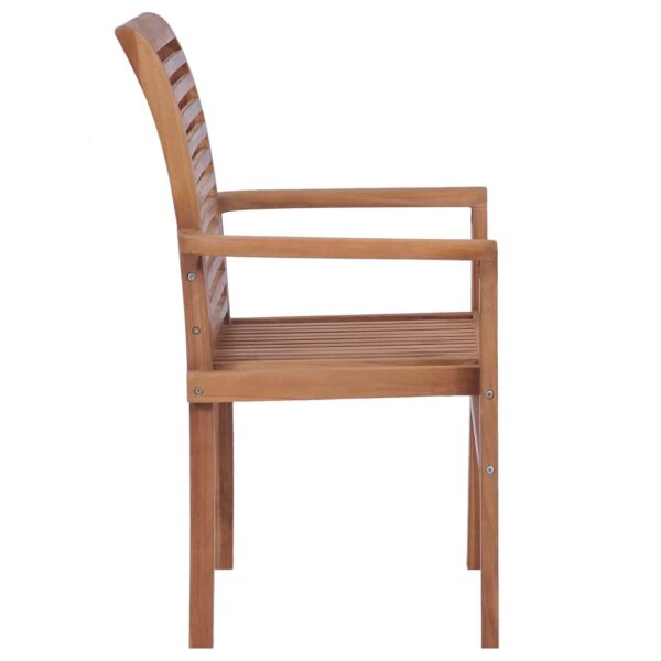 vidaXL Stacking Dining Chairs 2 pcs Solid Teak - Image 6