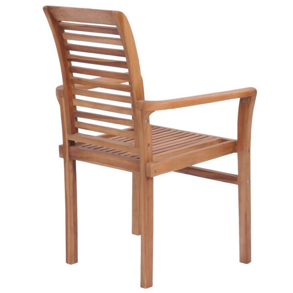 vidaXL Stacking Dining Chairs 2 pcs Solid Teak - Image 7