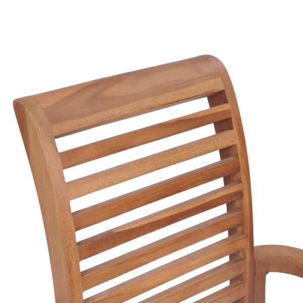 vidaXL Stacking Dining Chairs 4 pcs Solid Teak - Image 9